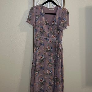 Gently used purple floral maxi dress